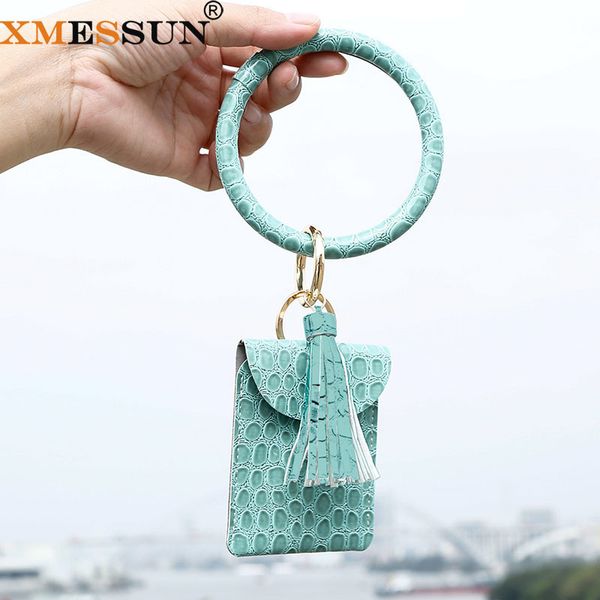 

xmessun 2020 crocodile pattern wrist keychain coin purse fashion ladies snake bracelet pendant ring handle travel h356