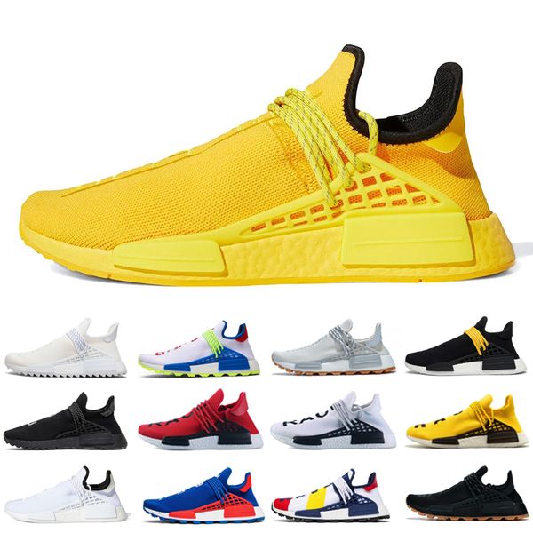 

men pharrell williams human race sneakers chocolate yellow bold orange legacy purple bbc nerd mens womens running shoes platform 36-45