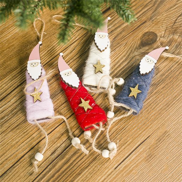 

santa claus wood pendants christmas tree decoration hanging ornaments crafts gifts xmas new year party wedding home decor 63134
