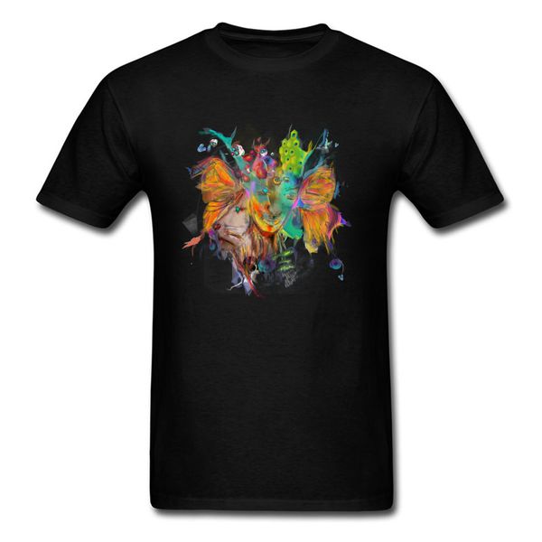

new coming watercolor art painting abstract portrait black plus size short sleeve unique street wear sport hooded sweatshirt hoodie t shirt