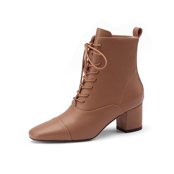 

2020 female cross tied genuine leather women's winter boots fashion high heels pumps 2020 party wedding shoes woman, Black