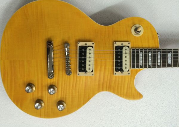 

lp standard electric guitar body mahogany ,can customize yellow flame maple