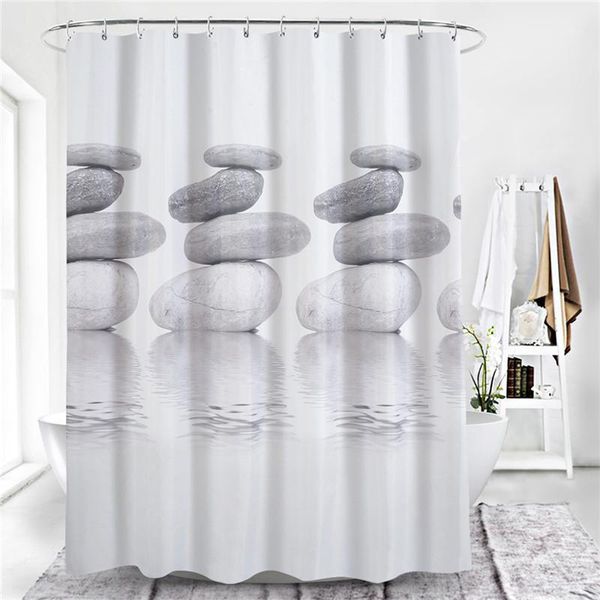 

shower curtains 180*180cm polyester stone dacron printing thickening bathroom curtain waterproof accessories1