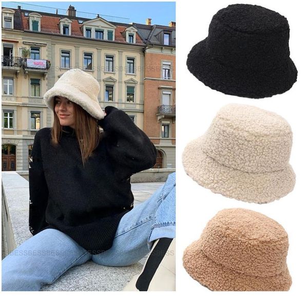 

fashion winter hat for women fur bucket warm caps letter panama black white vintage fisherman buc qyldcq