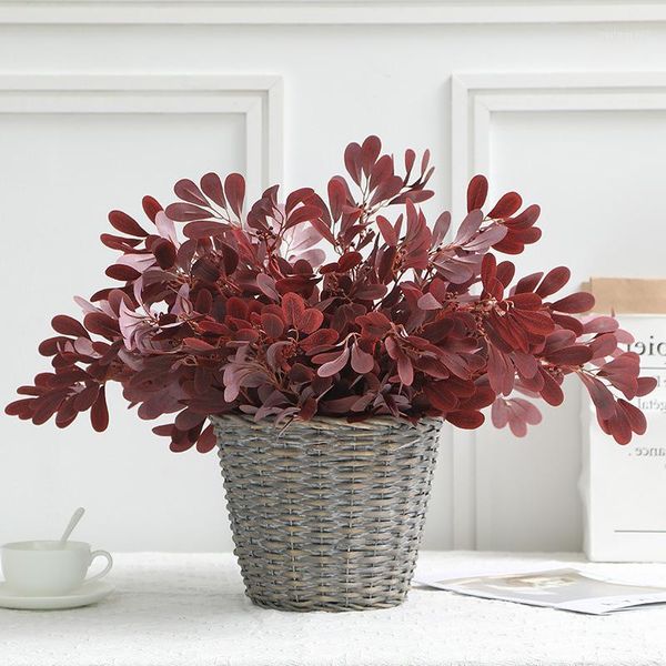

green artificial leaves silk plants eucalyptus leaf wall home decorative fake flowers bouquet home shop garden party decor 49cm1