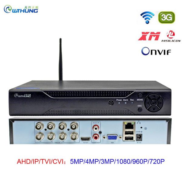 

kits 8ch cctv wifi 5mp dvr h.265 p2p xmeye cloud video recorder home surveillance security digital with onvif for ahd ip camera, Black;white