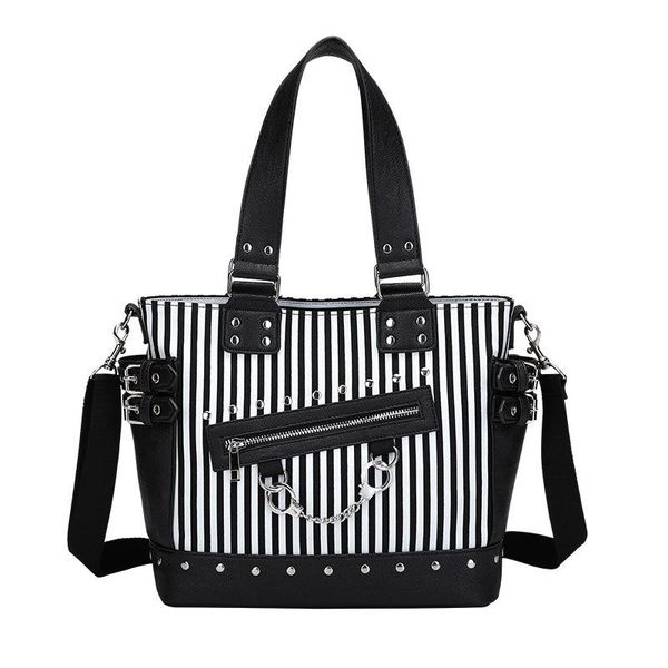 

canvas tote bag crossbody bags luminous rivet stripe shoulder handbags women purse