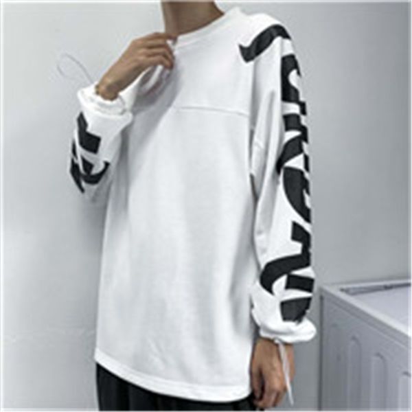 

men's sweatershirt letter printed knitted pullover pure cotton autumn and winter o neck sweaters autumn and winter new style sale, Black