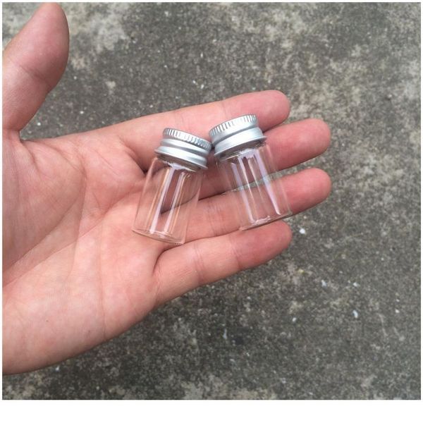 

22*40*1m 7ml mini glass bottles with aluminium lid empty small wishing bottle glass vials jars 1 bbyyfm