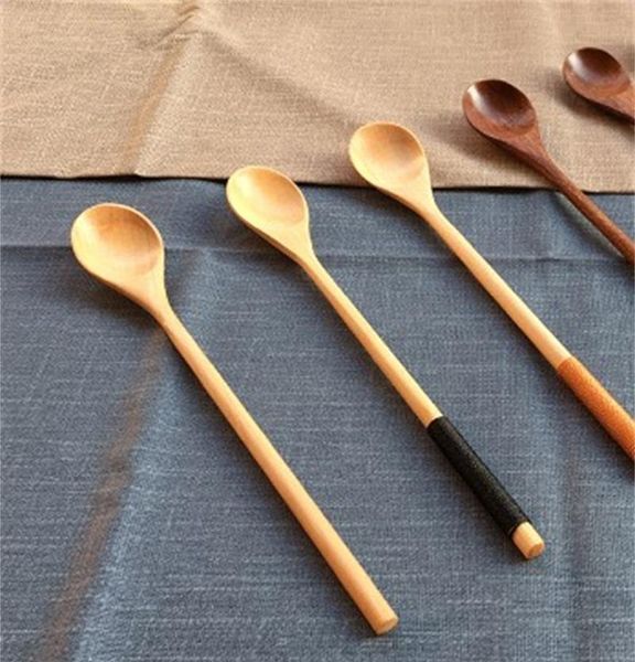 

long handle winding wooden spoons multifunctional cocktail spoon stirrer dinnerware drinking tools log color o jllhgv lucky2005