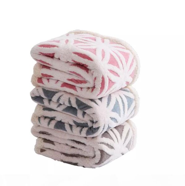 

coral fleece sherpa blanket sofa plaid pink blue color mink throw portable spring travel blanket single size soft fur blankets