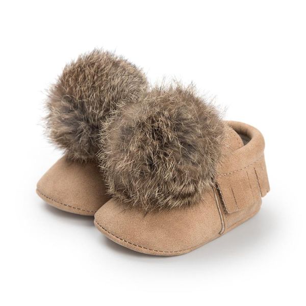 

first walkers 2021 fashion born toddler baby girls spring autumn warm crib shoe slip-on soft hairball casual shoes suitable for 0-18 months