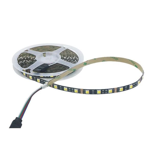 

black pcb led flexible strip tape light 5050 cw ww dual white color temperature adjustable cct 12v double color