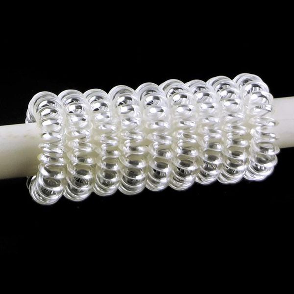 

оптовая 3,5 cm черный / тесьма прозрачный эластичный провод телефонной линии волос канаты ponytail держатели headwear аксессуар bbysgt bdeho, Silver