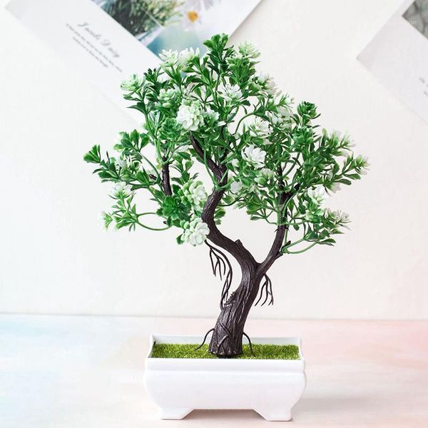 

decorative flowers & wreaths fake artificial green plant bonsai potted simulation pine tree home office decor1