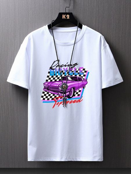 

romwe guys car letter graphic tee z0sp#, White;black