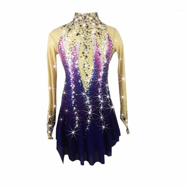 

bhzw figure skating dress women's girl's ice skating dress spandex1, Black;red