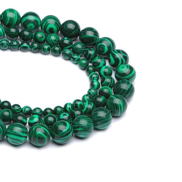 

1strand lot 4 6 8 10 12 mm striped malachite stone beads round loose spacer charm bead for jewelry making diy necklace h bbyraa, Silver