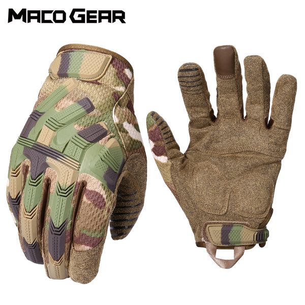 

full finger gloves multicam tactical glove soft camo army military combat airsoft bicycle outdoor hiking hunting touch screen, Blue;gray