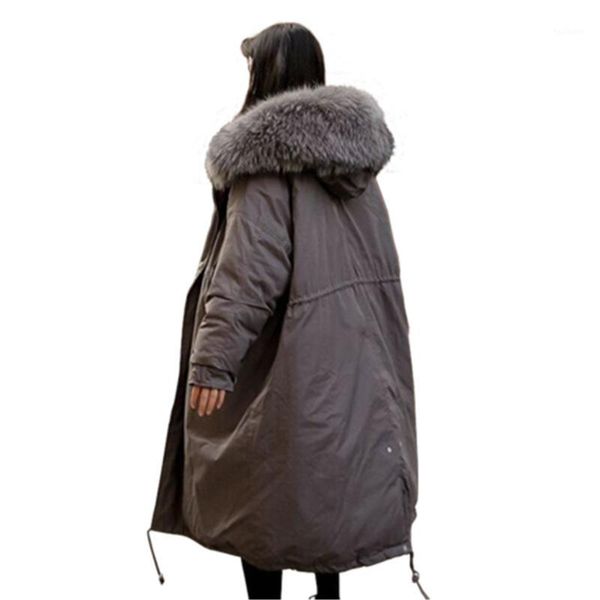 

onersize long parkas female loose outerwear women winter zippers coat thickening cotton winter jacket womens outwear parkas1, Black