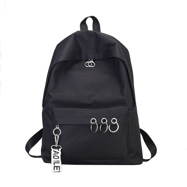 

new simple casual canvas with letter solid color bag college student high school backpack