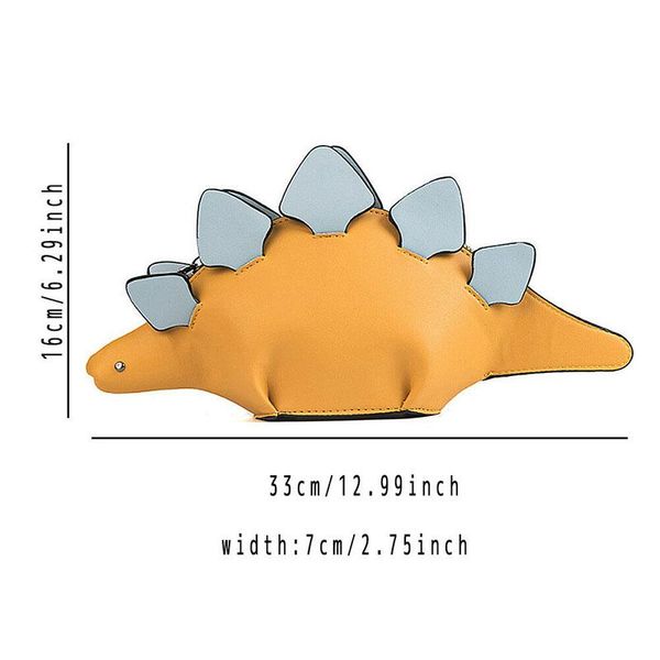 

women cute dinosaur shape cross body bag fashion funny girl pu leather handbag lightweight purse