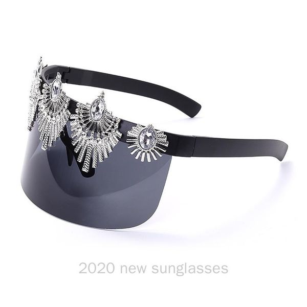 

sunglasses black pink diamond one piece oversize square for women 2021 sun glasses female big shades nx, White;black