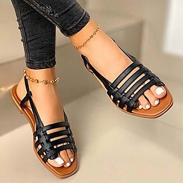 

sandals 2021 bohemian casual woman shoes women female breathable slip-on sneakers sandalias mujer, Black