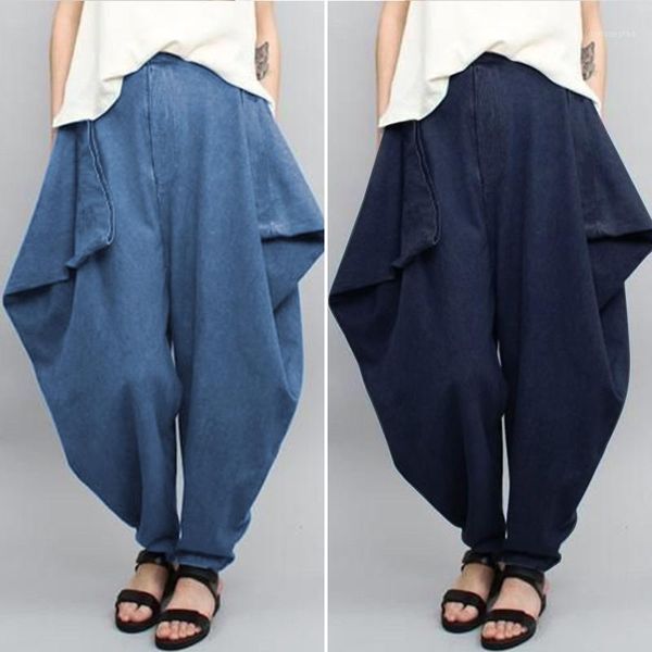 

zanzea harem pants women zipper casual streetwear elastic waist solid trousers loose turnip female vintage pantalon plus size1, Black;white
