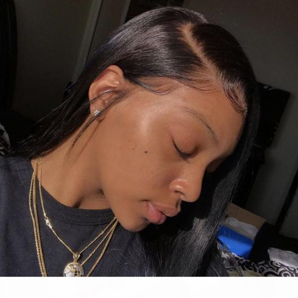 

full lace human hair bob wigs side part remy brazilian glueless pre plucked striaght pre plucked lace front short human hair wig cheap, Black;brown