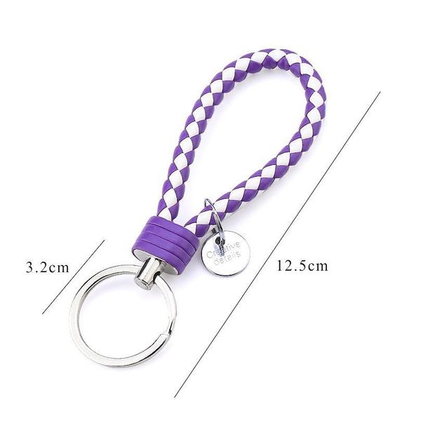 

10pcs pu leather keychain handbag keyrings car keyrings men women keychain rope keychain diy bag pendant key chain hold jlllsg