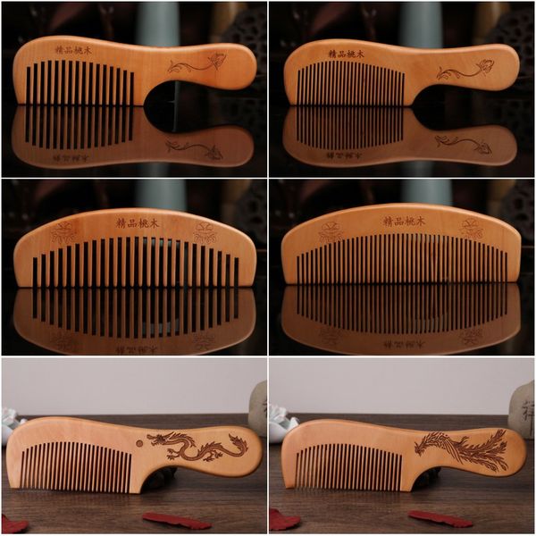 

wooden hair comb wide/fine tooth wood comb for women no static natural detangling tools, Silver