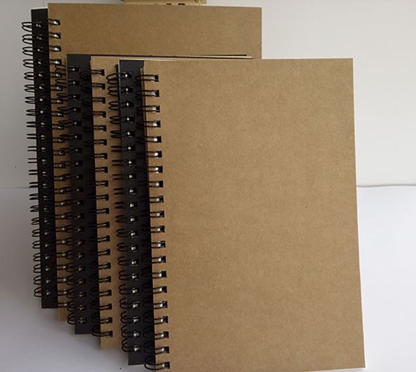 

black notepads drawing kraft papers business portable sketch notebook spiral 100 pages journal notebooks school office s gnl4, Purple;pink