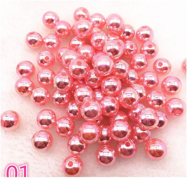 

new 30pcs/lot 10mm mixed shiny ab round loose plastic spacer beads for jewelry makeing charms pr qylkab