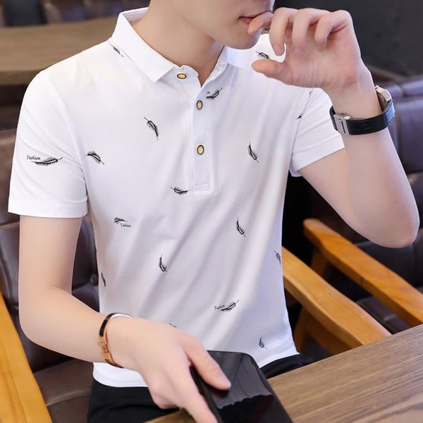 

alc9g summer short ice silksleeve t- men's trend polo silk silk shirt men's t-shirt with collar and cotton half sleeves bn5pg, Blue