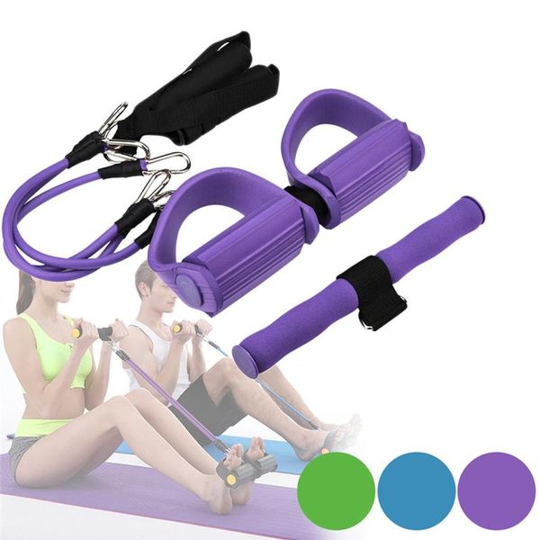 

resistance band exercise latex pedal tensioner sport fitness equipment fit for situps stretching and chest expander set of 3 d50