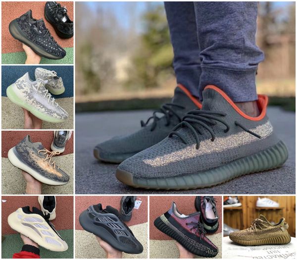 

2020 static 3m reflective yecheil shoes 380 alien foam runner semi frozen yellow earth desert sage tail light azael white black clay sneaker