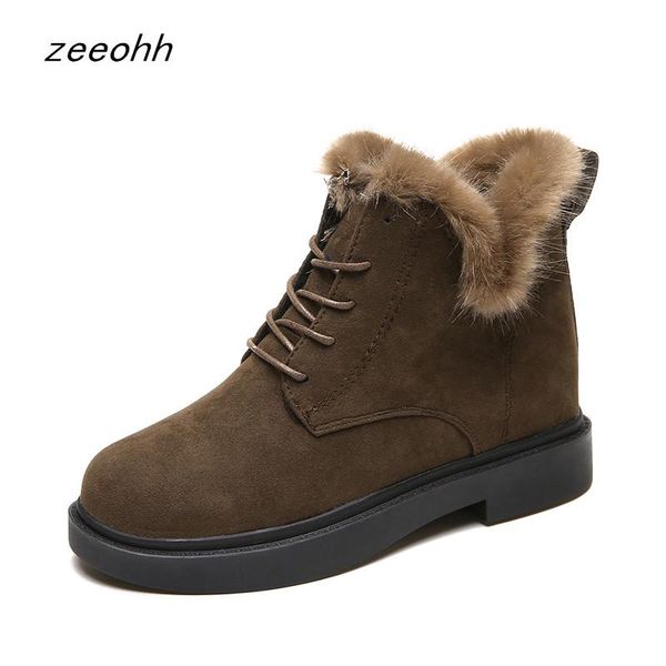 

boots women's winter warm snow ankle shoes plush outdoor casual, Black