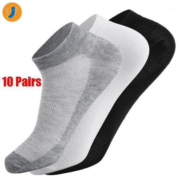 

men's socks 20pcs=10pairs 2021 men invisible ankle breathable thin summer cotton size eur 39-45 with bag1, Black