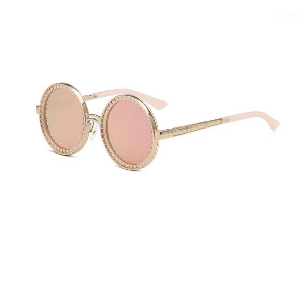 

2020 fashion personality women classic europe style goggle eyewear round toad mirror women's uv400 pink sunglasses lady glasses1, White;black