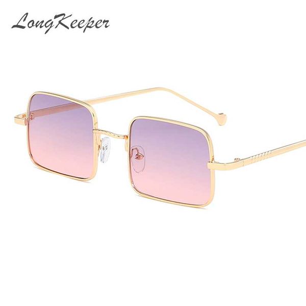 

longkeeper 2020 vintage square sunglasses women retro metal goggle men designer uv400 shades okulary oculos, White;black