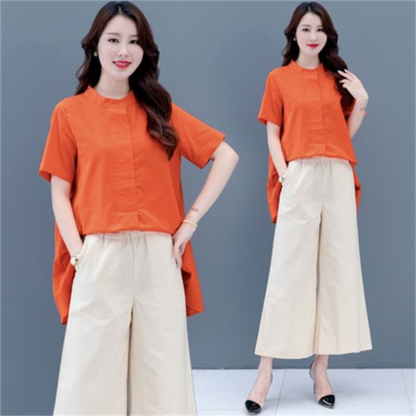 

women's two-piece will see hemp cotton attacked fiesta's pantalone clothes elegant leisure mujer 122q, White