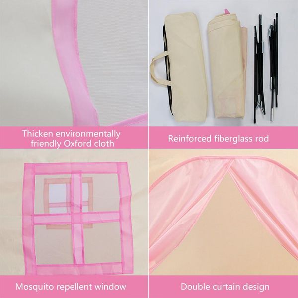 

portable children's tent toy ball pool princess girl's castle play house kids small house folding playtent baby beach tent wmtgkx