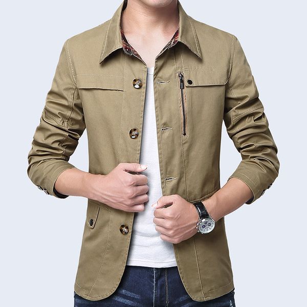 

2021 new algodo 100% nova fina casual outono primavera jaqueta masculina jaquetas para homens casaco outwear fy222 cmew, Black;brown