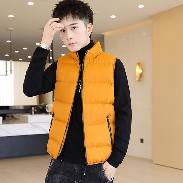 

men's vests 2021 mens winter vest down male casual waistcoat sleeveless jackets thick warm brand clothing plus size m-6xl hommes veste, Black;white