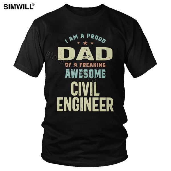 

sport vintage proud dad of a civil engineer t-shirt awesome short sleeve cotton tshirt personalized t shirt summer tee gift idea