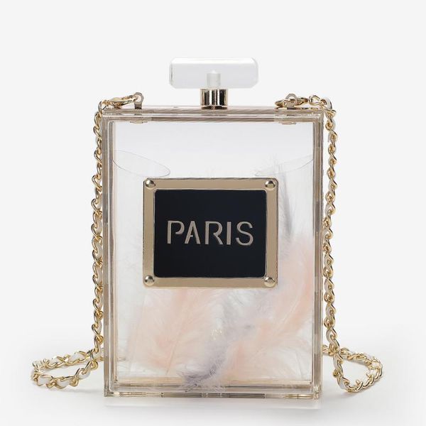 

acrylic perfume women casual black bottle handbags wallet paris party toiletry wedding clutch evening bags purses handbags