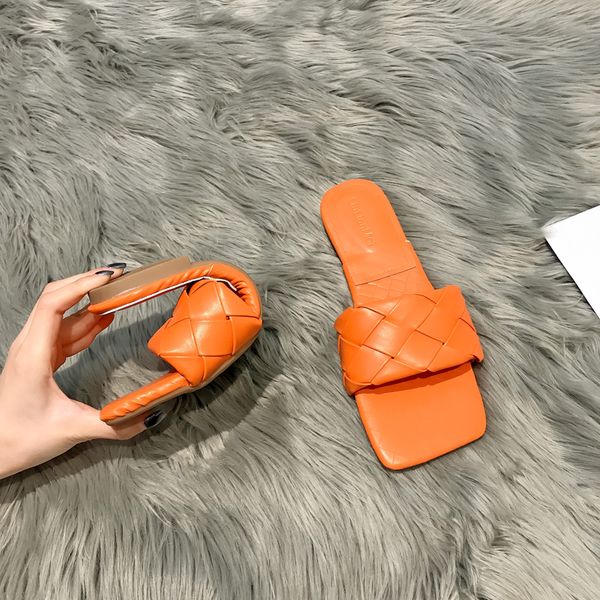 

2021 the new new trend weaving summer slippers open-foot toe flat sandals woman comfortable beach slides flip flops 9rtj, Black