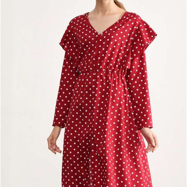 

split print slim ruffle hepburn dress v-neck, Black;gray