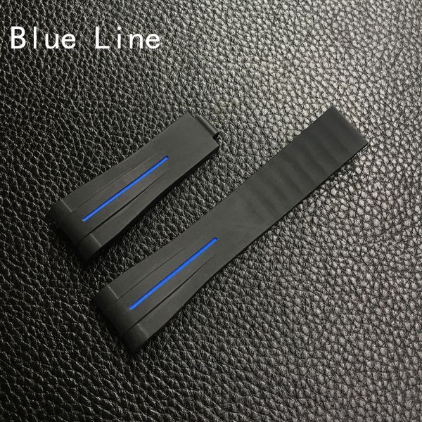 

20mm gmt serials explorer 2 bracelet black silicone rubber watchband for role strap x, Black;brown